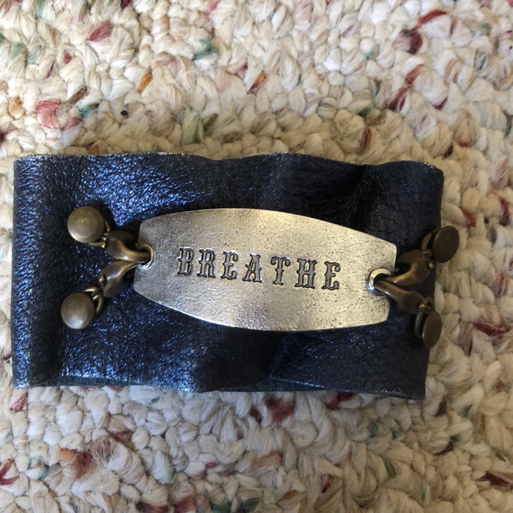 Genuine leather bracelet with charm.